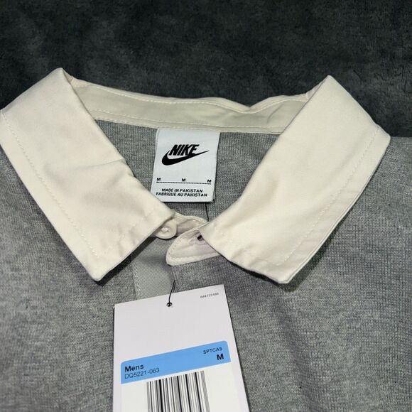 Medium Nike Sportswear Rugby Top Solo Swoosh Men's Long Sleeve DQ5221 -030 - Picture 5 of 9